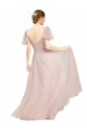 A-Line V-Neck Tulle Long Pink Formal Dress / Bridesmaid Dress Sydney