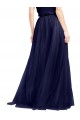 A-Line High Neck Tulle Long Navy Blue Semi Formal Evening Dress / Bridesmaid Dress Sydney