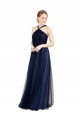 A-Line Halter Neck Tulle Long Navy Blue Bridesmaid Dress / Evening Dress Sydney