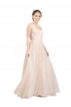 A-Line Scoop Neck Tulle Long Pink Semi Formal Evening Dress / Bridesmaid Dress Sydney