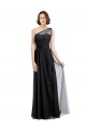 A-Line One Shoulder Tulle Long Black Bridesmaid Dress Sydney
