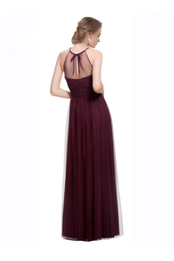A-Line Sweetheart Tulle Long Red Bridesmaid Dress Sydney