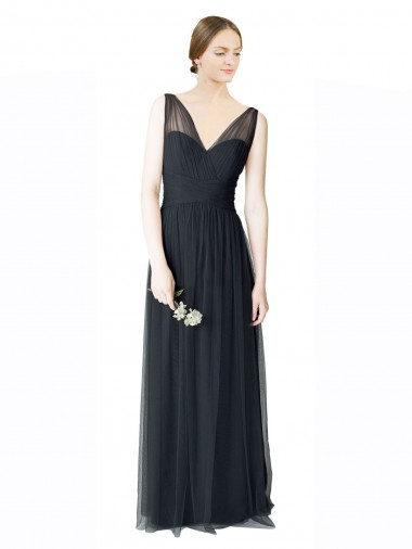 A-Line Sweetheart Tulle Long Pewter Formal Dress / Bridesmaid Dress Sydney