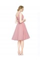 A-Line V-Neck Tulle Knee Length Pink Bridesmaid Dress Sydney