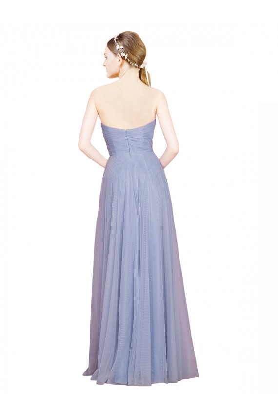 A-Line Strapless Tulle Long Light Sky Blue Formal Dress / Bridesmaid Dress Sydney