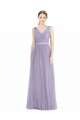 A-Line V-Neck Tulle Long Lilac Bridesmaid Dress Sydney
