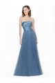 A-Line Strapless Satin & Tulle Long Bridesmaid Dress Sydney