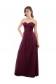 A-Line Strapless Tulle Long Burgundy Bridesmaid Dress Sydney