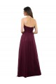 A-Line Strapless Tulle Long Burgundy Bridesmaid Dress Sydney