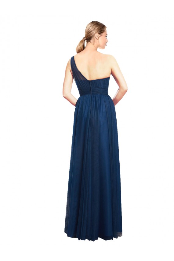 A-Line One Shoulder Tulle Long Black Bridesmaid Dress / Evening Dress Sydney