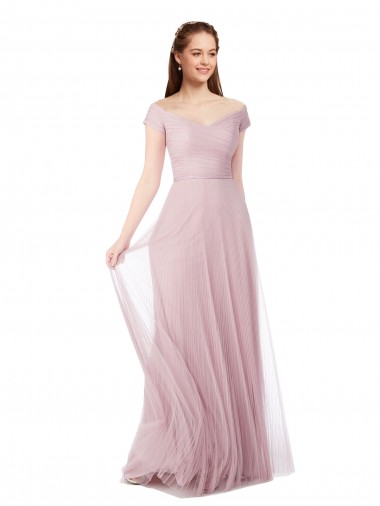 A-Line Off the Shoulder Tulle Long Bridesmaid Dress / Evening Dress Sydney
