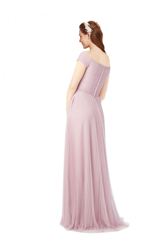 A-Line Off the Shoulder Tulle Long Bridesmaid Dress / Evening Dress Sydney