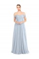 A-Line Strapless Tulle Long Light Sky Blue Bridesmaid Dress Sydney