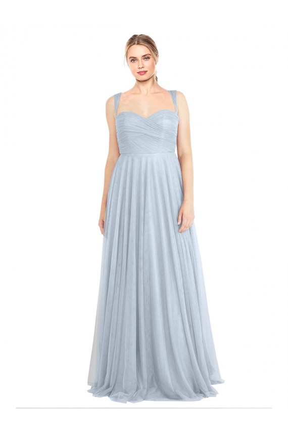 A-Line Sweetheart Tulle Long Light Sky Blue Bridesmaid Dress Sydney