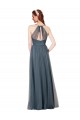 A-Line Sweetheart Tulle Long Burgundy Bridesmaid Dress Sydney