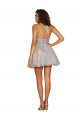 A-Line Halter Neck Tulle Short Silver Bridesmaid Dress Sydney