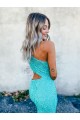 Mermaid One Shoulder Velvet Sequins Sweep Train Shown Color Velvet Sequin Prom Dress / Evening Dress Sydney