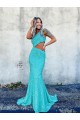 Mermaid One Shoulder Velvet Sequins Sweep Train Shown Color Velvet Sequin Prom Dress / Evening Dress Sydney