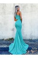 Mermaid One Shoulder Velvet Sequins Sweep Train Shown Color Velvet Sequin Prom Dress / Evening Dress Sydney