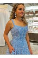 A-Line Scoop Neck Velvet Sequins Court Train Shown Color Velvet Sequin Prom Dress / Evening Dress Sydney