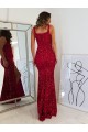 Sheath Square Neck Velvet Sequins Long Burgundy Velvet Sequin Prom Dress / Evening Dress Sydney
