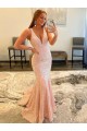 Sheath V-Neck Velvet Sequins Sweep Train Shown Color Velvet Sequin Evening Dress Sydney
