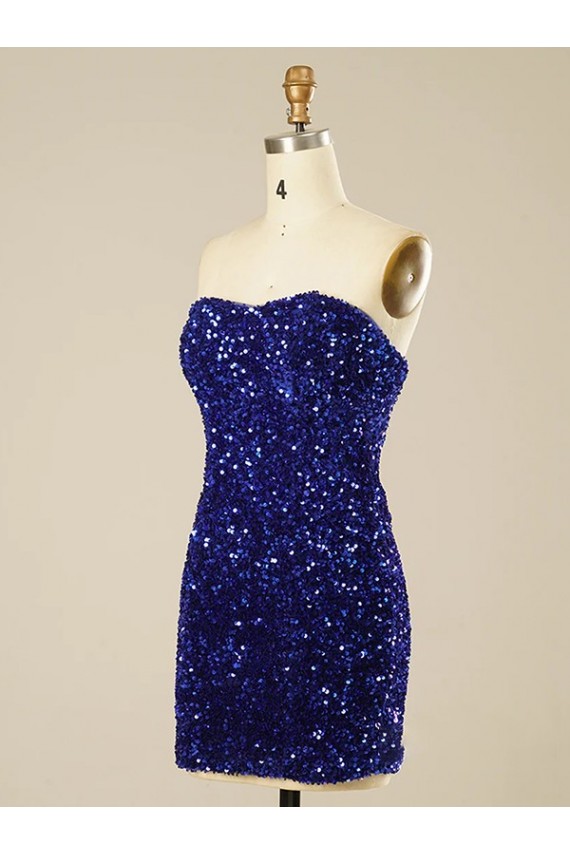Sheath Sweetheart Velvet Sequins Short Shown Color Velvet Sequin Prom Dress Sydney