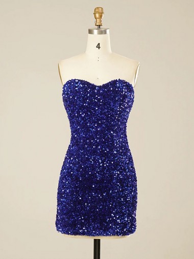 Sheath Sweetheart Velvet Sequins Short Shown Color Velvet Sequin Prom Dress Sydney