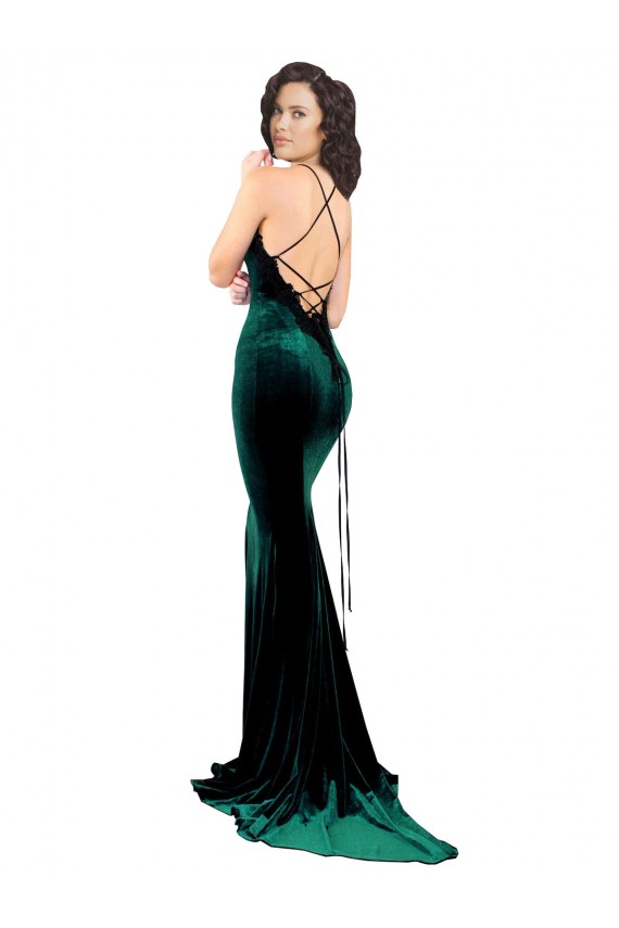 Mermaid High Neck Stretch Velvet Sweep Train Dark Green Formal Evening Gown / Prom Dress / Bridesmaid Dress Sydney