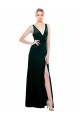 A-Line V-Neck Stretch Velvet Long Dark Green Black Tie Evening Gown / Prom Dress / Bridesmaid Dress Sydney