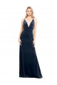 A-Line V-Neck Stretch Velvet Long Dark Navy Prom Dress / Bridesmaid Dress Sydney
