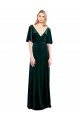 A-Line V-Neck Stretch Velvet Long Dark Green Prom Dress / Bridesmaid Dress Sydney