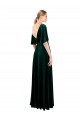 A-Line V-Neck Stretch Velvet Long Dark Green Prom Dress / Bridesmaid Dress Sydney