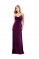 A-Line V-Neck Stretch Velvet Long Grape Formal Evening Gown / Prom Dress / Bridesmaid Dress Sydney