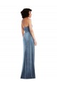 Sheath Strapless Stretch Velvet Long Dusty Blue Formal Evening Gown / Prom Dress / Bridesmaid Dress Sydney
