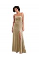 A-Line Square Neck Stretch Velvet Long Champagne Formal Evening Gown / Prom Dress / Bridesmaid Dress Sydney