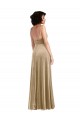 A-Line Square Neck Stretch Velvet Long Champagne Formal Evening Gown / Prom Dress / Bridesmaid Dress Sydney