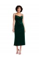 Sheath Cowl Neck Stretch Velvet Midi Length Dark Green Black Tie Evening Gown / Prom Dress / Bridesmaid Dress Sydney