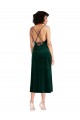 Sheath Cowl Neck Stretch Velvet Midi Length Dark Green Black Tie Evening Gown / Prom Dress / Bridesmaid Dress Sydney
