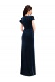 A-Line V-Neck Stretch Velvet Long Dark Navy Formal Dress / Bridesmaid Dress Sydney