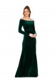 Sheath Off the Shoulder Stretch Velvet Long Dark Green Formal Evening Gown / Prom Dress / Bridesmaid Dress Sydney