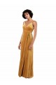 Column V-Neck Stretch Velvet Long Gold Black Tie Evening Gown / Prom Dress / Bridesmaid Dress Sydney