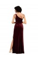 Column One Shoulder Stretch Velvet Long Burgundy Formal Evening Gown / Prom Dress / Bridesmaid Dress Sydney