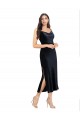 Column Cowl Neck Stretch Velvet Midi Length Dark Navy Formal Evening Gown / Prom Dress / Bridesmaid Dress Sydney