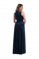 Sheath V-Neck Stretch Velvet Long Dark Navy Formal Plus Size Evening Gown / Prom Dress / Bridesmaid Dress Sydney