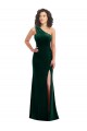 Trumpet One Shoulder Stretch Velvet Long Dark Green Black Tie Prom Dress / Bridesmaid Dress Sydney