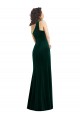 Trumpet One Shoulder Stretch Velvet Long Dark Green Black Tie Prom Dress / Bridesmaid Dress Sydney
