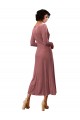 A-Line V-Neck Stretch Velvet Midi Length Cinnamon Rose Black Tie Prom Dress / Bridesmaid Dress Sydney