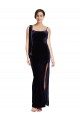 Sheath Square Neck Stretch Velvet Long Dark Navy Formal Evening Gown / Prom Dress / Bridesmaid Dress Sydney